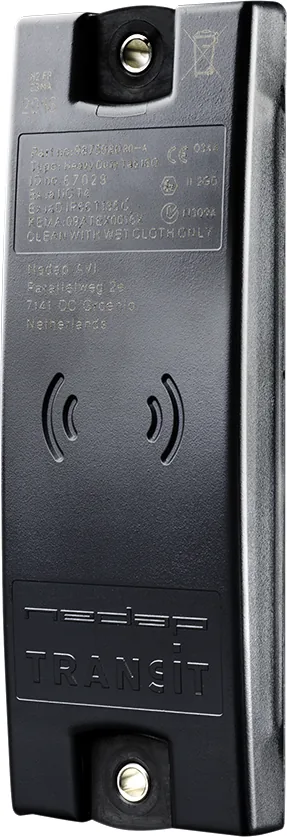 Thẻ RFID Nedap Heavy Duty Tag vỏ nhựa đen dày, hai lỗ bắt vít ở hai đầu để gắn cố định lên xe